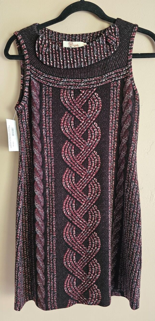 Aryeh Size Small Dress, cable knit, sleeveless, Scottish